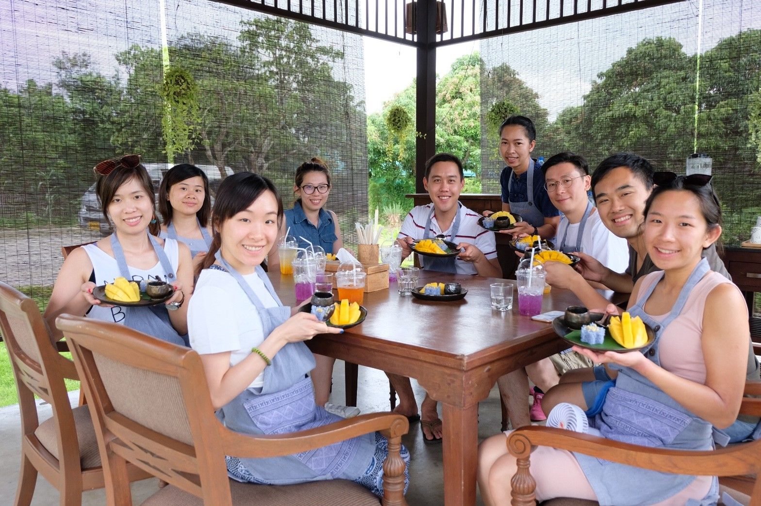 Afternoon Class in Traditional Pavilion with Beautiful Garden