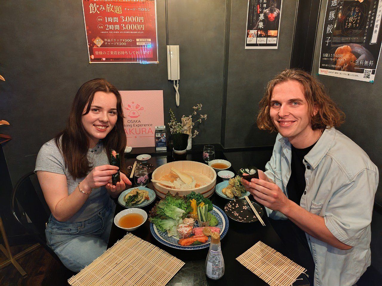 Temaki Sushi & Tempura Cooking Class in Osaka