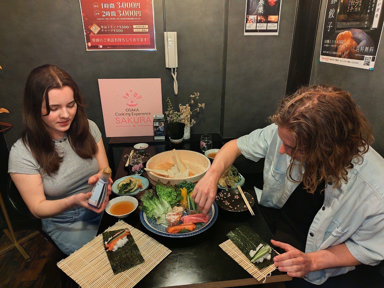 Temaki Sushi & Tempura Cooking Class in Osaka