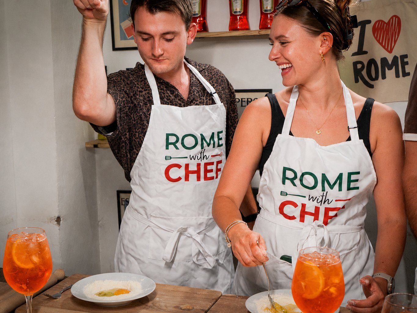 Fresh Pasta Cooking Class with 3 Spritz Cocktails in Rome