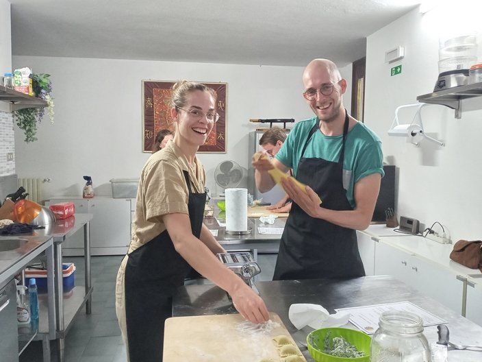 Cooking and Drinking in a Tuscan Farmhouse