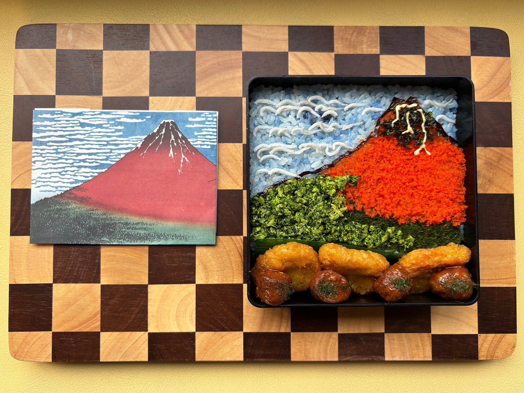 Hokusai Red Fuji–Inspired Character Bento Art Experience