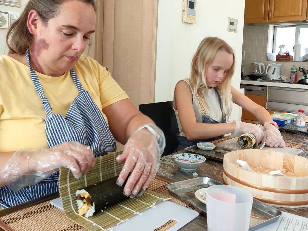 Traditional Japanese Sushi Rolls & Japanese Rolled Omelette Making with a Pro Chef + Local Supermarket Tour