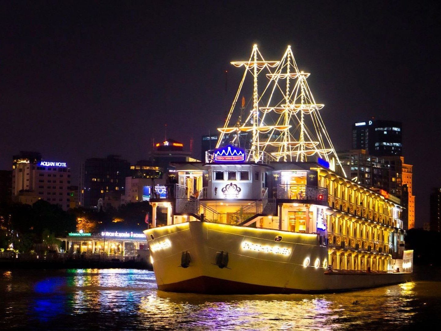Dinner While Cruising Along Saigon River