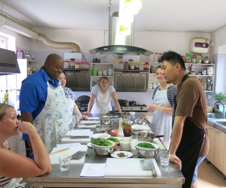 Cook with the Chef: Dumpling or Dim Sum Class from Scratch with Market Tour and Condiments class