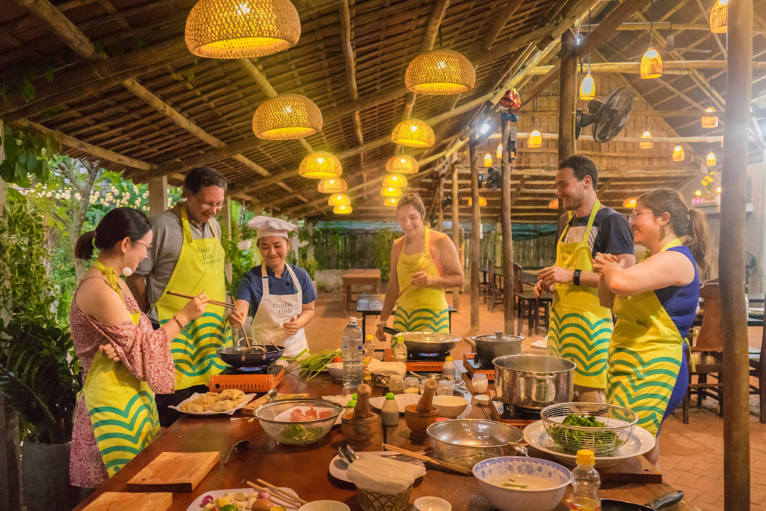 Thuan Tinh Island Cooking Tour: Evening Vietnamese Family Cooking Class, Rowboat Ride, Lantern ...