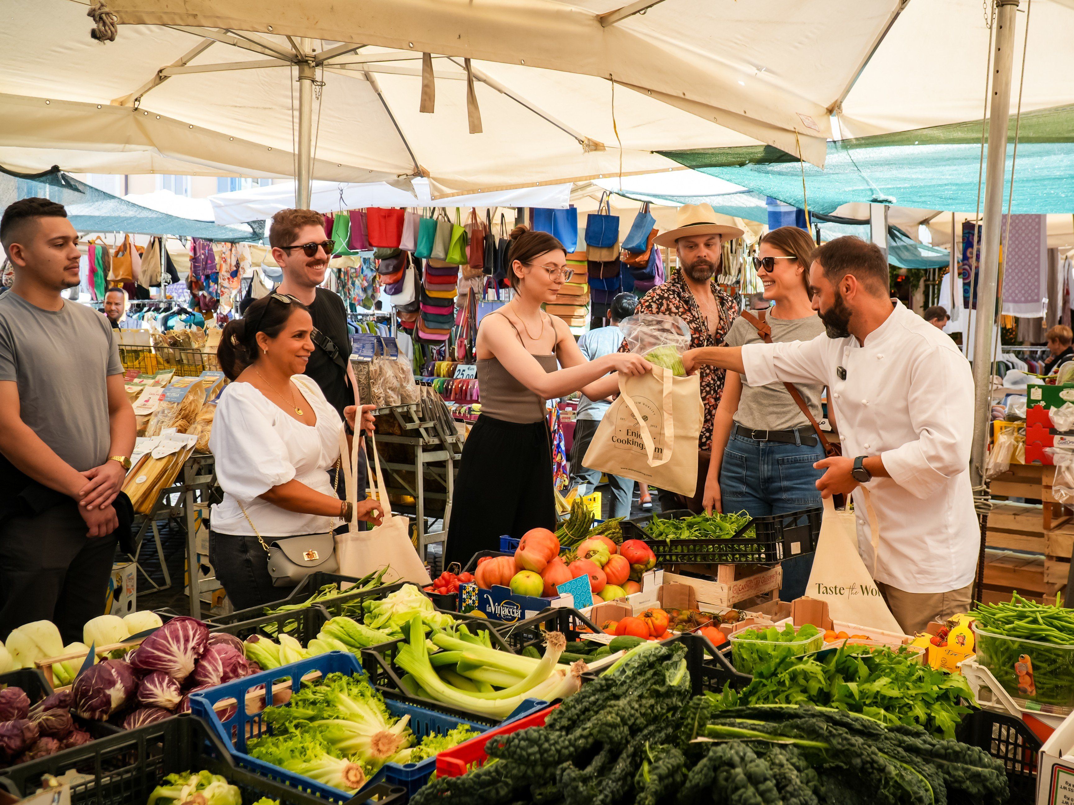 Farmer's Market Tour & Authentic Pasta-Making Experience with Fine Italian Wine