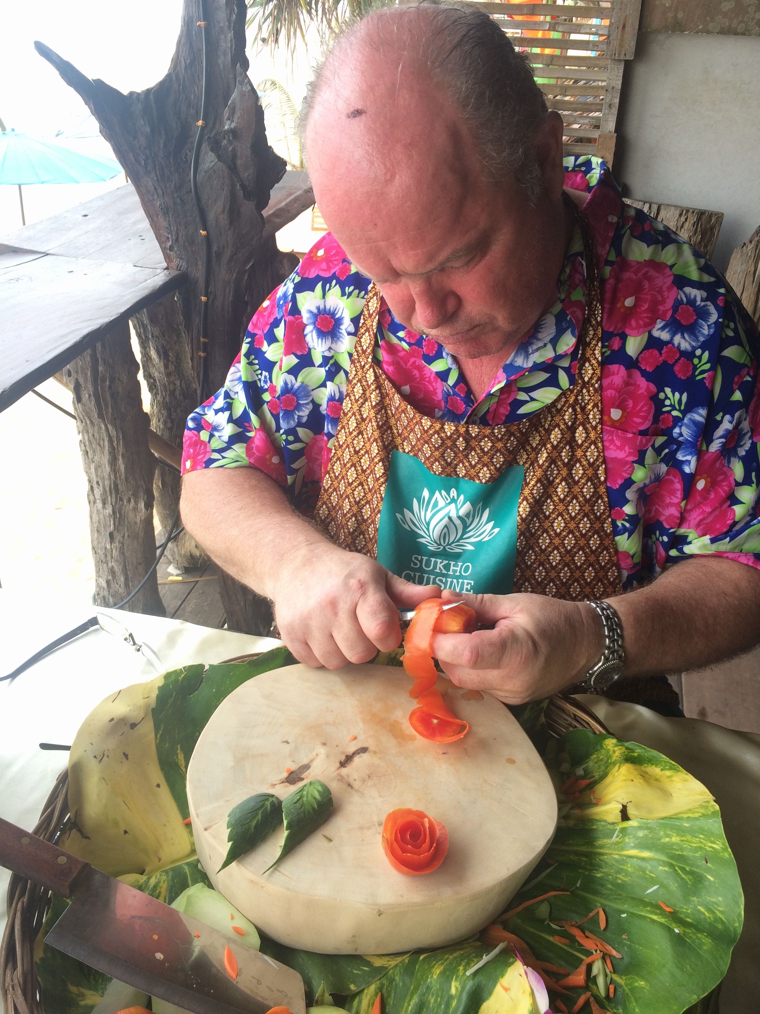 Fruit And Vegetable Carving program with Thai Master Chef at Sukho Cuisine Koh Lanta