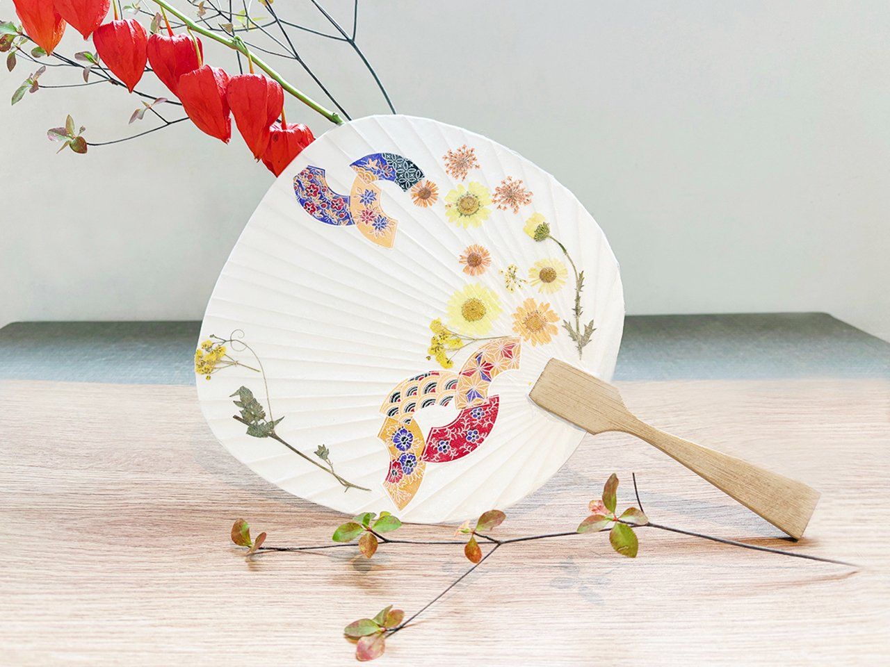 Uchiwa Fan Making with Matcha Latte and Japanese Sweets