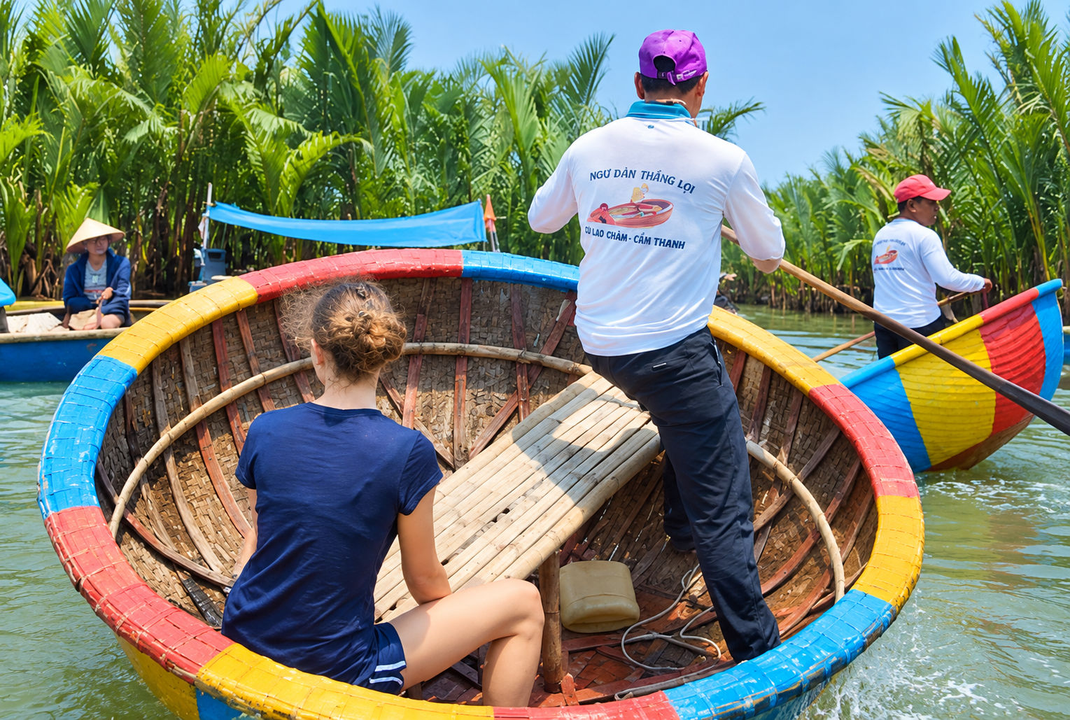 Hoi An Riverside Cooking Class with Market Tour, Basket Boat & Fishing