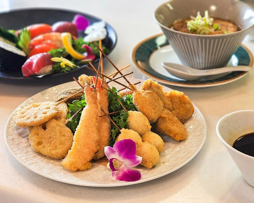 Kushikatsu & Sushi Culinary Class with Tea Ceremony in Osaka