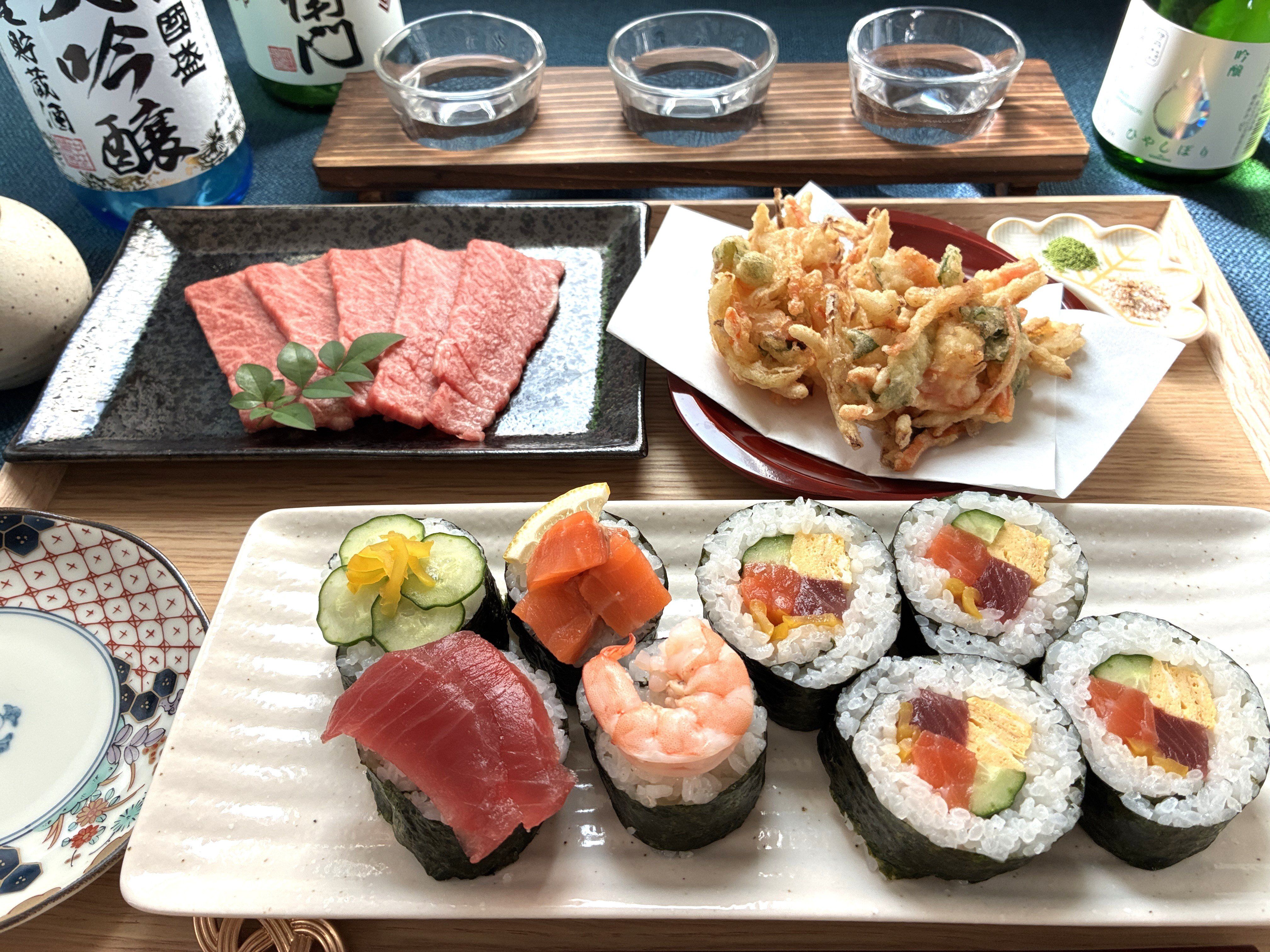 Nagoya: Cook Wagyu Beef, Tempura & Sushi Rolls with Sake Pairing