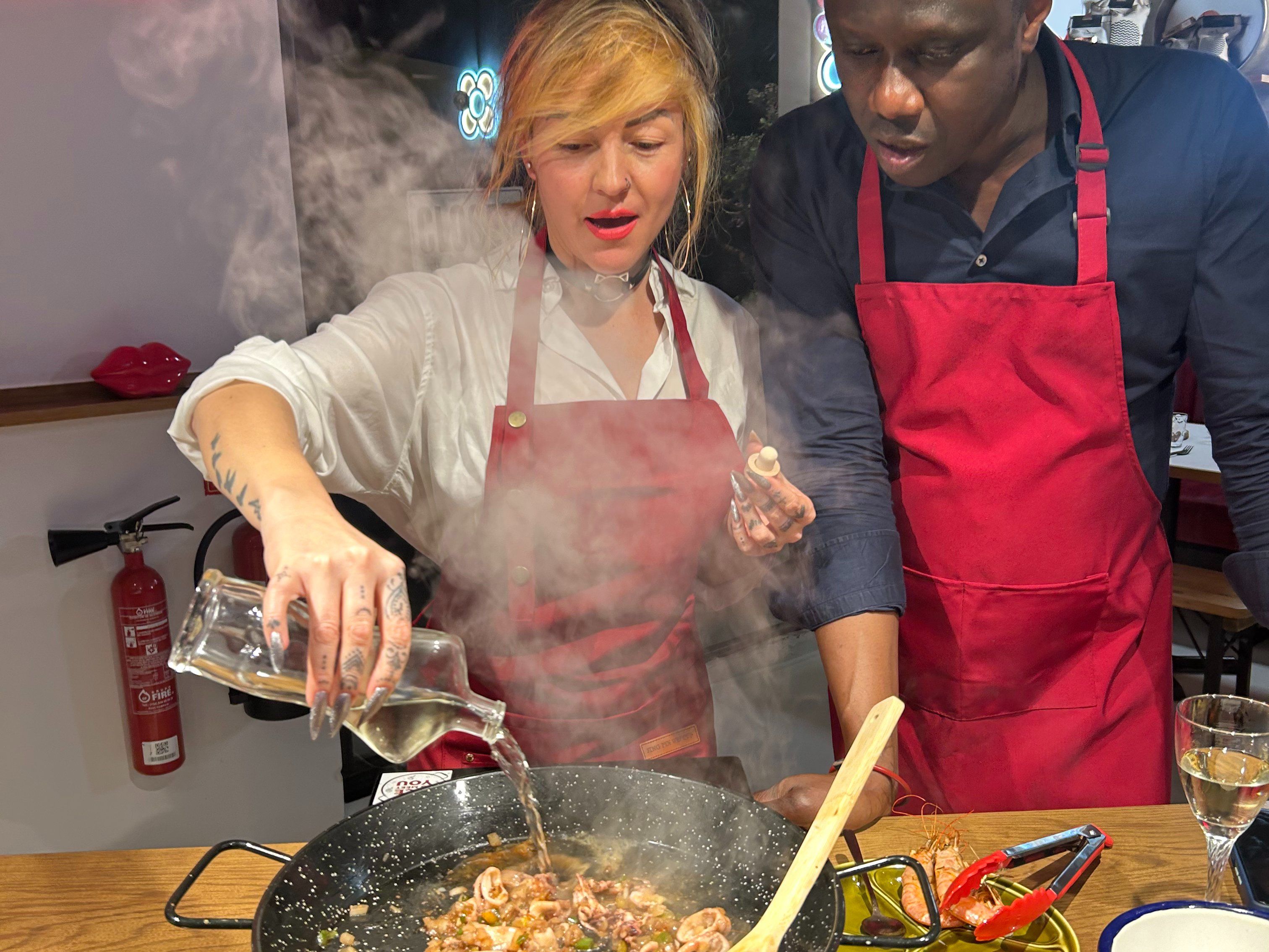Barcelona Seafood Paella Cooking Class & Dining Experience