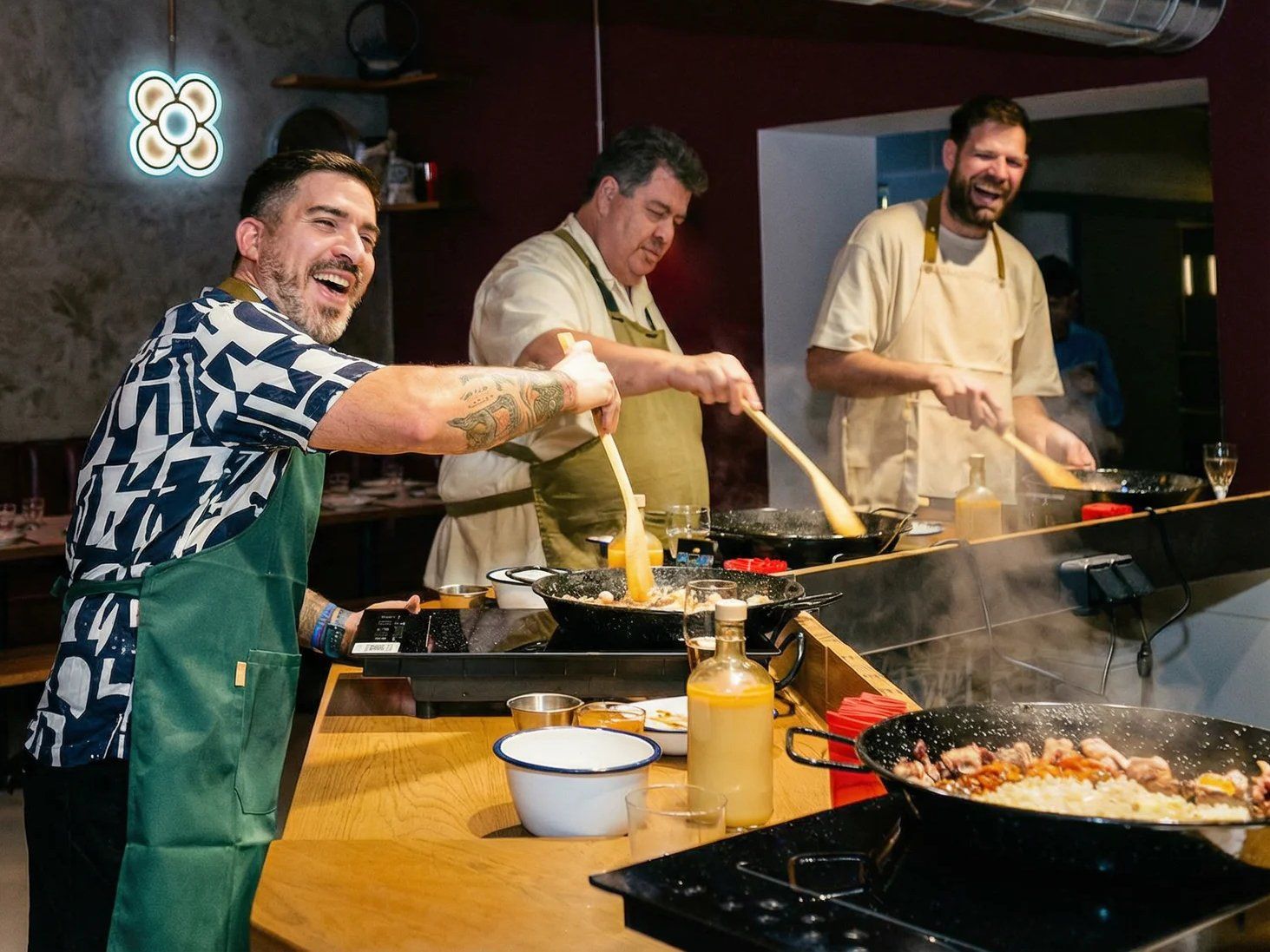 Barcelona Seafood Paella Cooking Class & Dining Experience