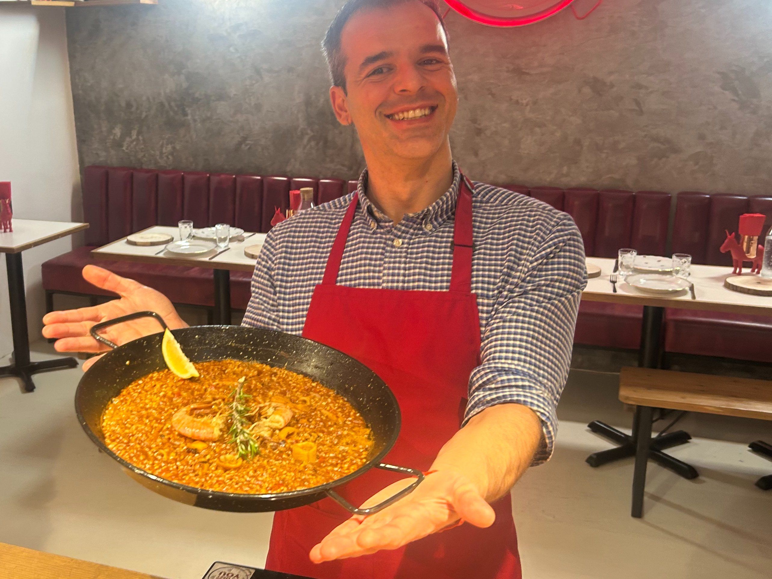 Barcelona Seafood Paella Cooking Class & Dining Experience