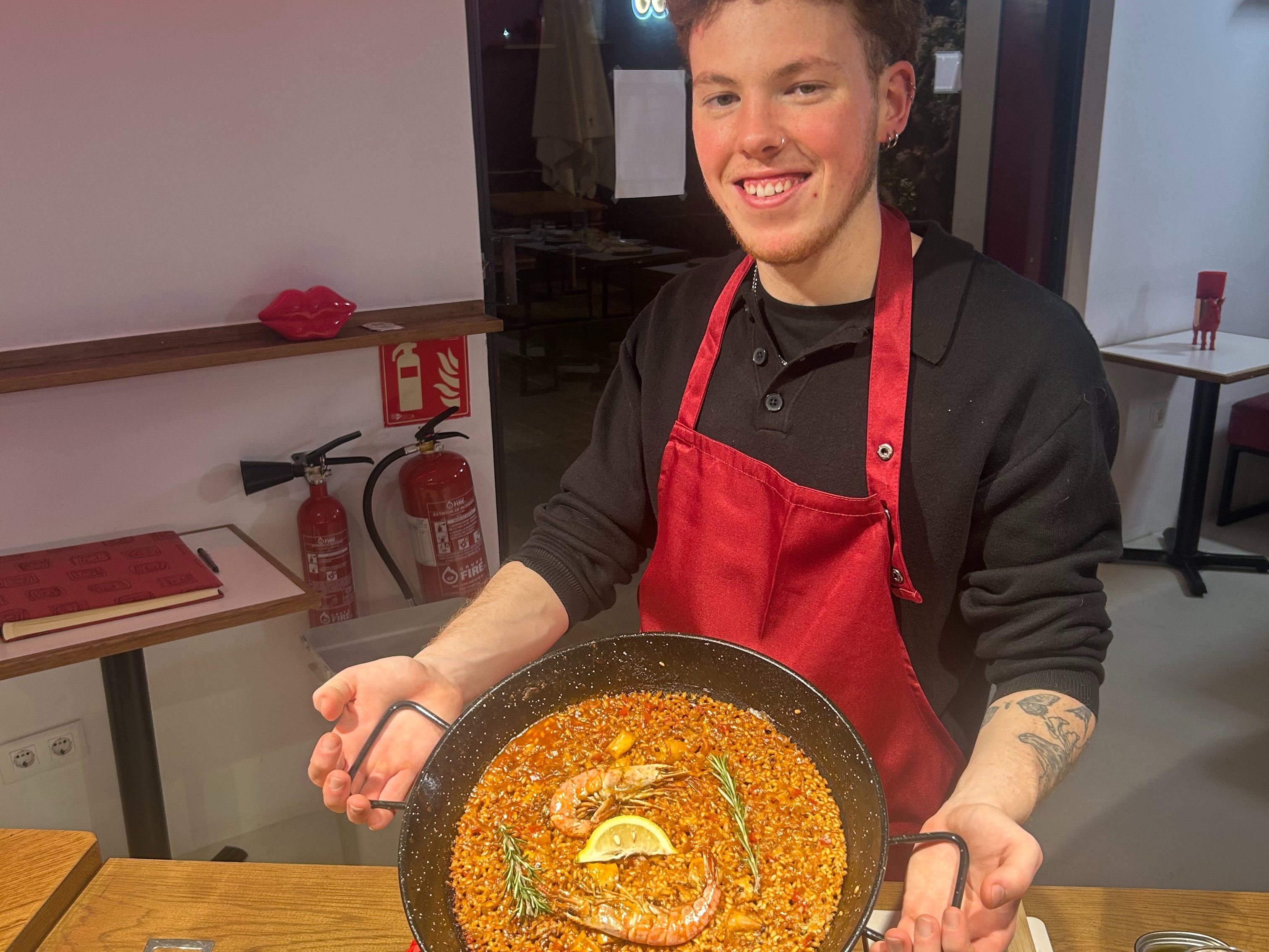 Barcelona Seafood Paella Cooking Class & Dining Experience