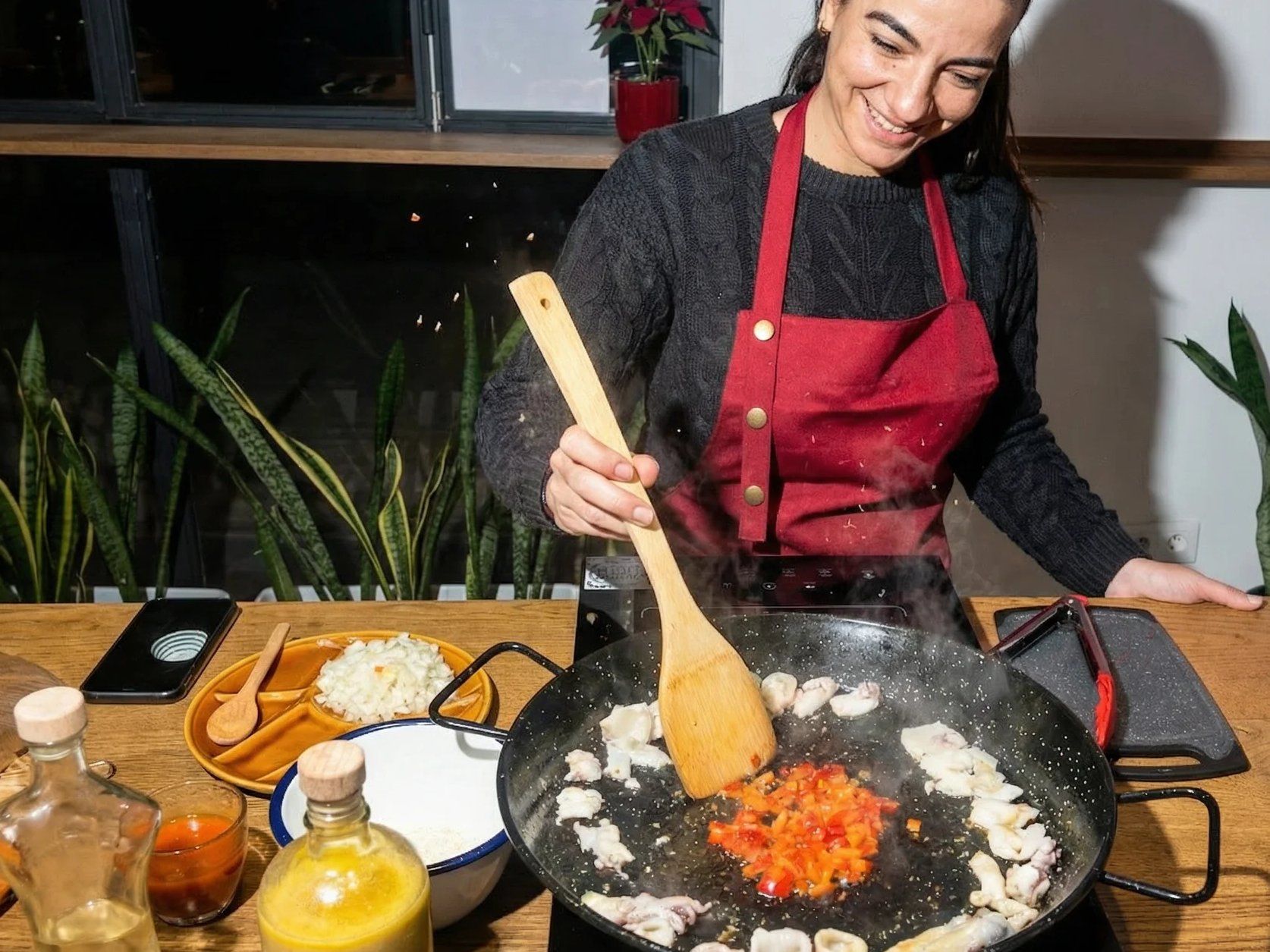 Barcelona Seafood Paella Cooking Class & Dining Experience