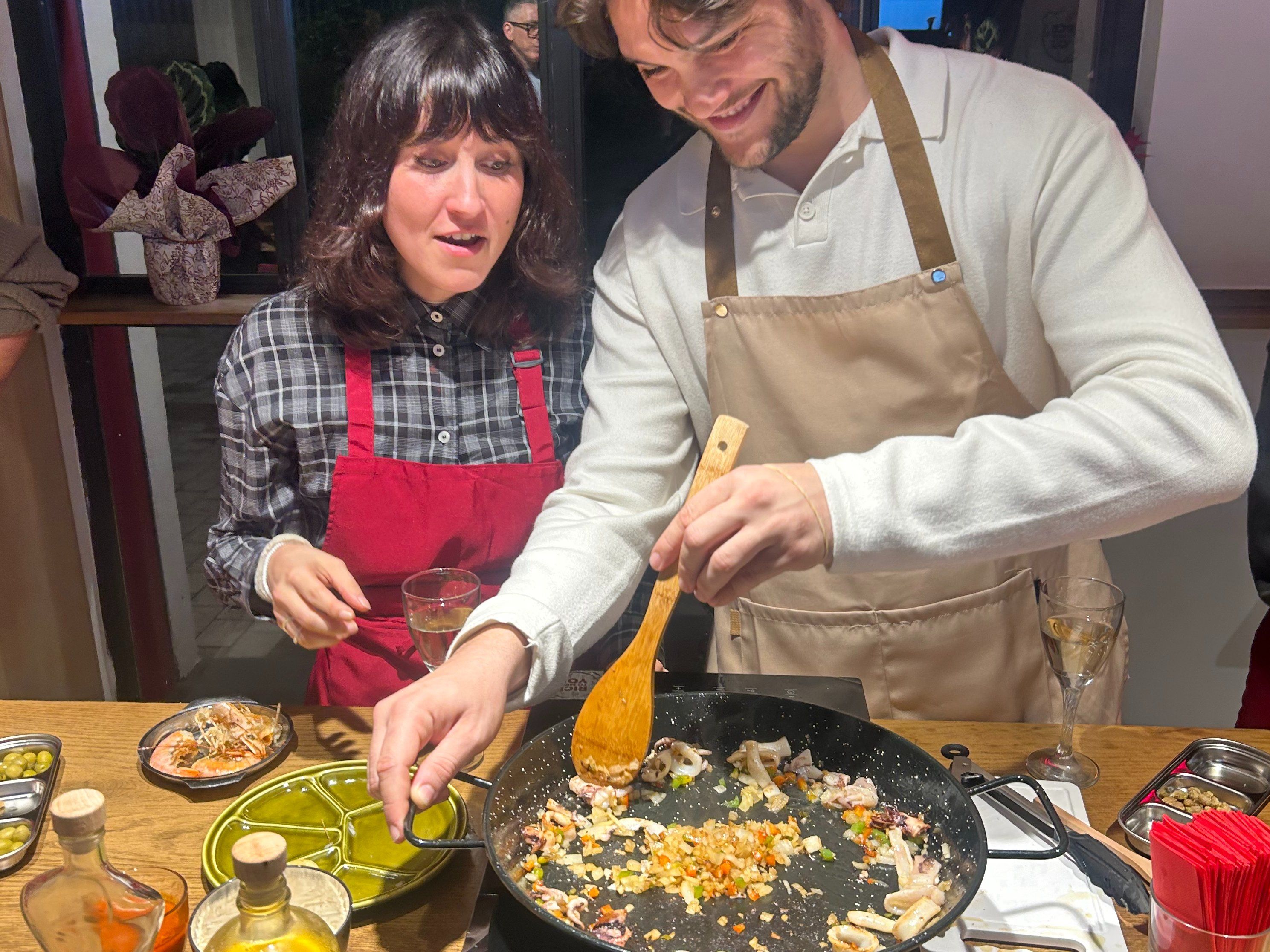 Barcelona Seafood Paella Cooking Class & Dining Experience