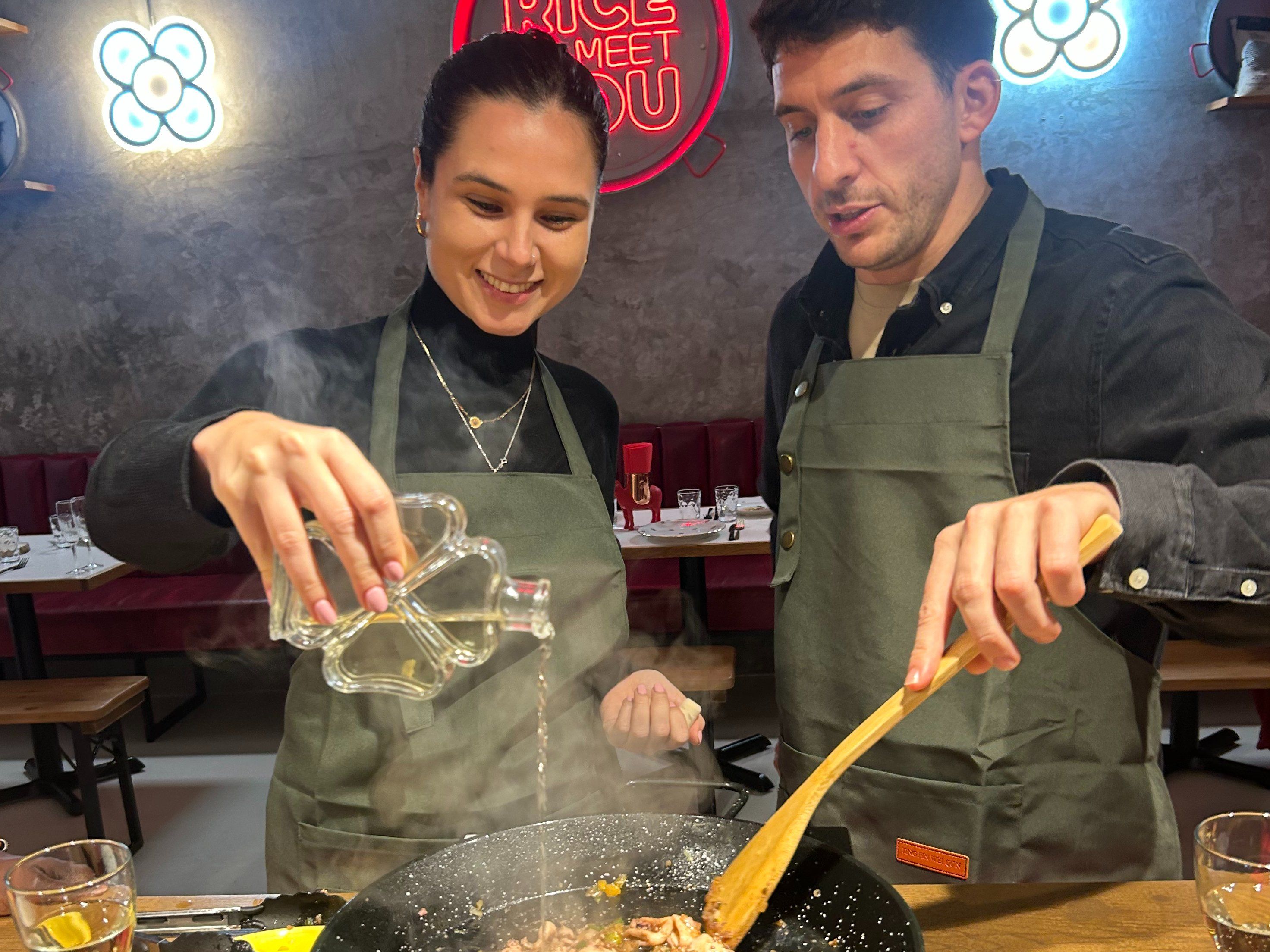 Barcelona Seafood Paella Cooking Class & Dining Experience