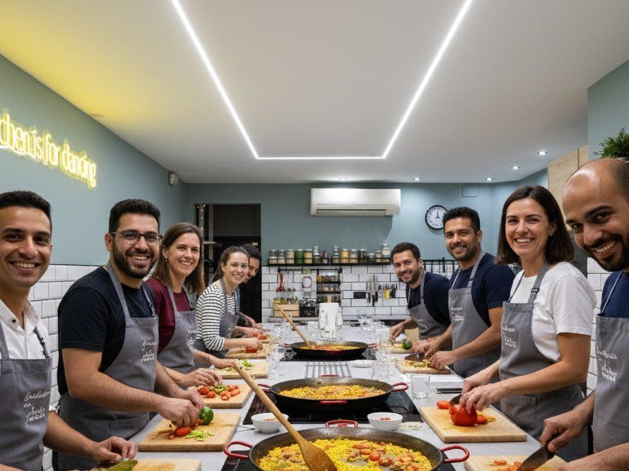 Barcelona Seafood Paella, Tapas, and Unlimited Sangria Cooking Class