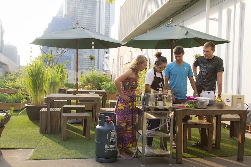Rooftop herb garden tour and private Thai cooking class on Sukhumvit in Bangkok Book and Enjoy