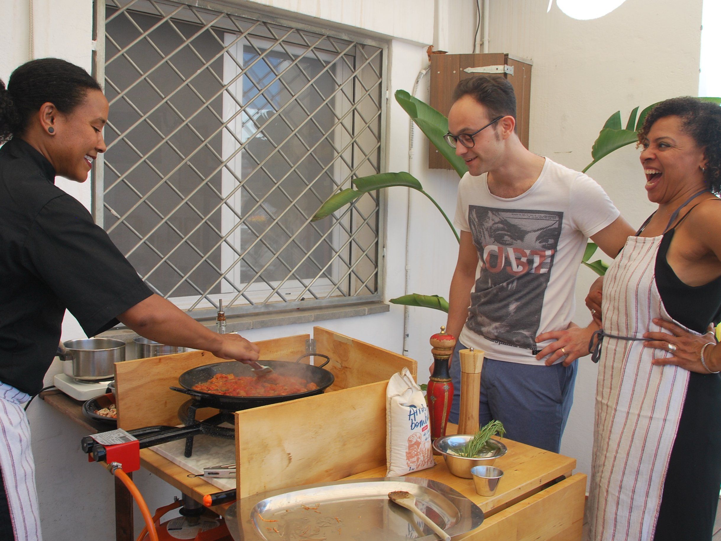 Rooftop Paella or Fideuà Cooking Class with Market Tour