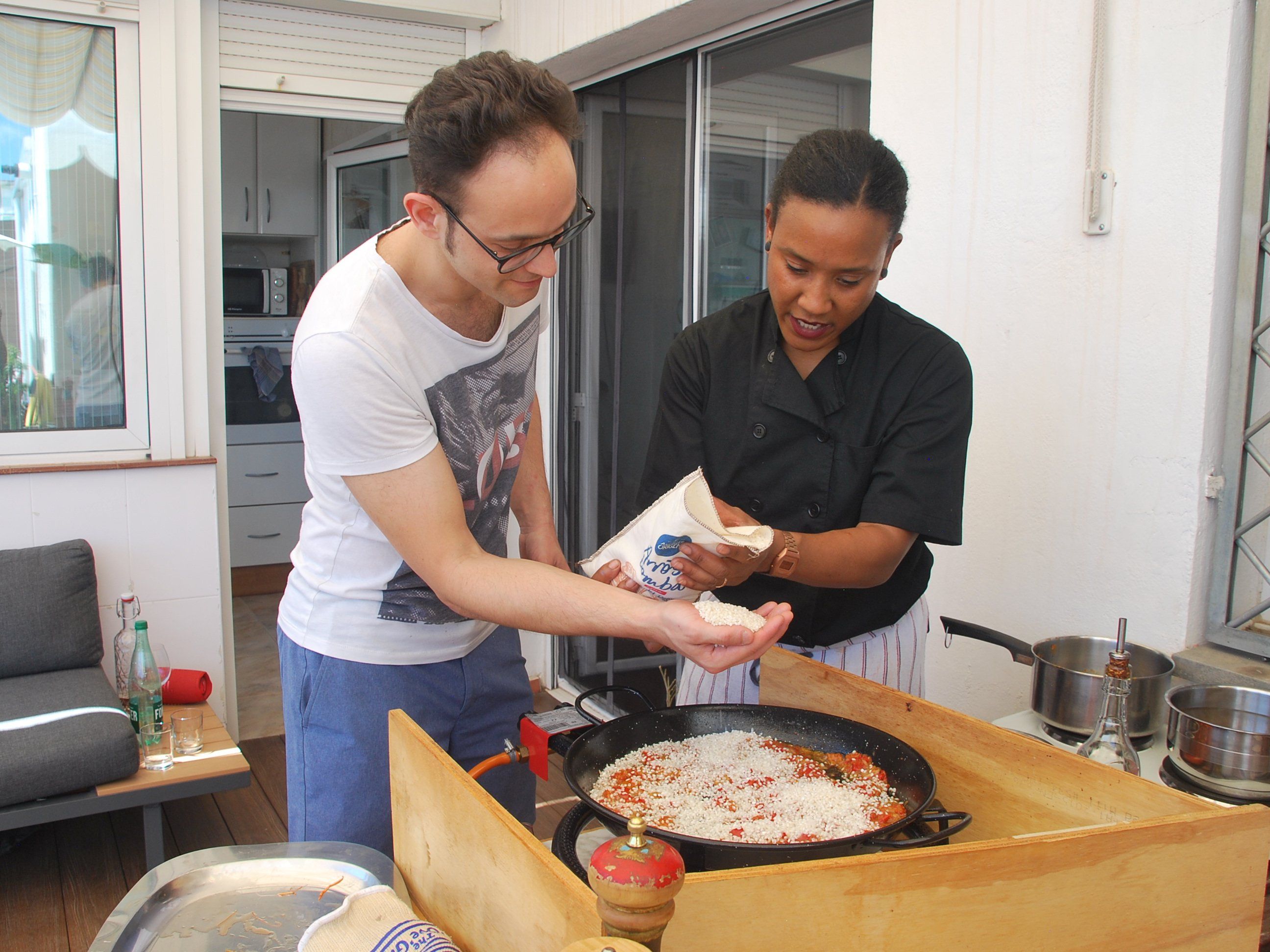 Rooftop Paella or Fideuà Cooking Class with Market Tour