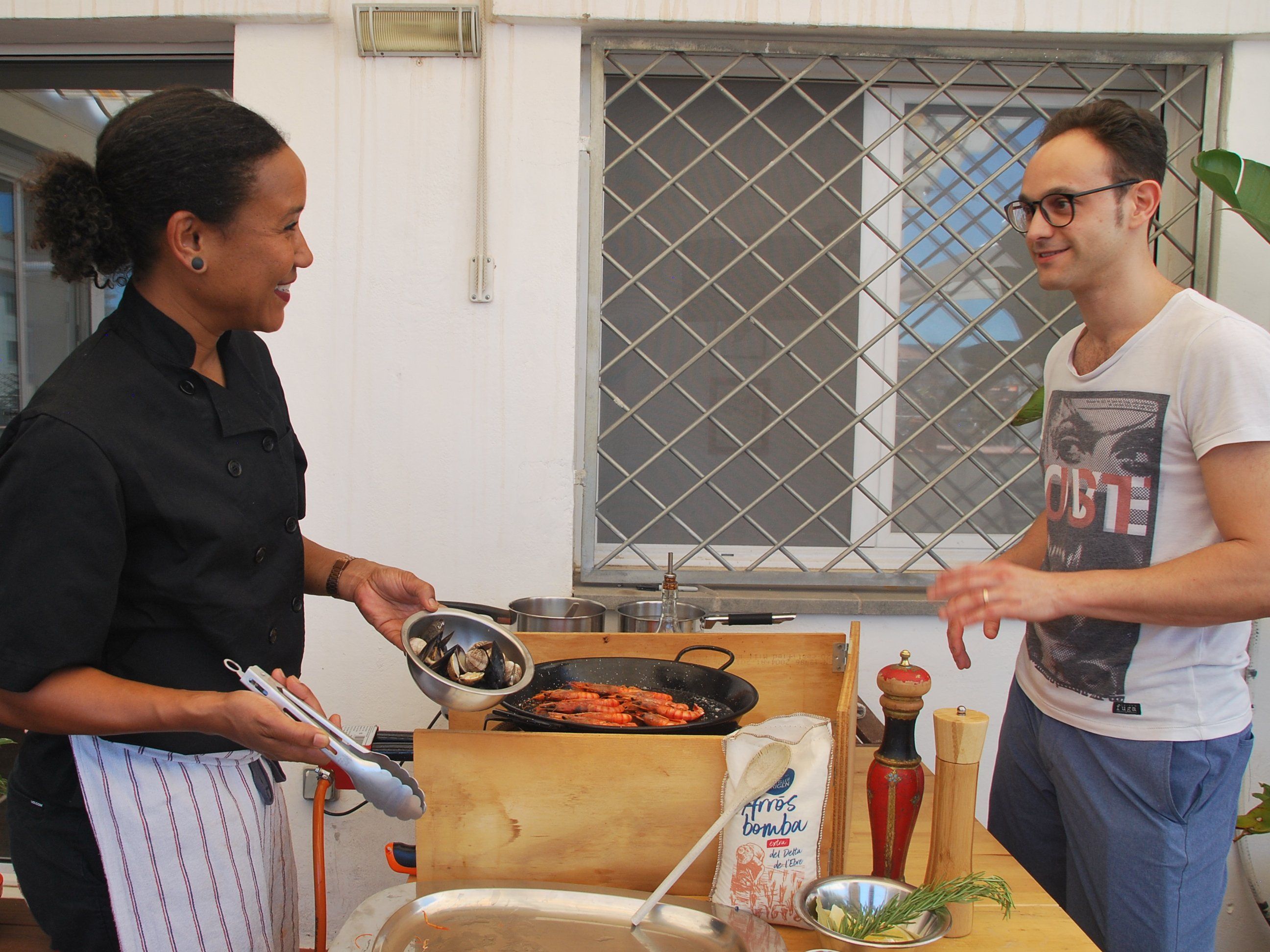 Rooftop Paella or Fideuà Cooking Class with Market Tour