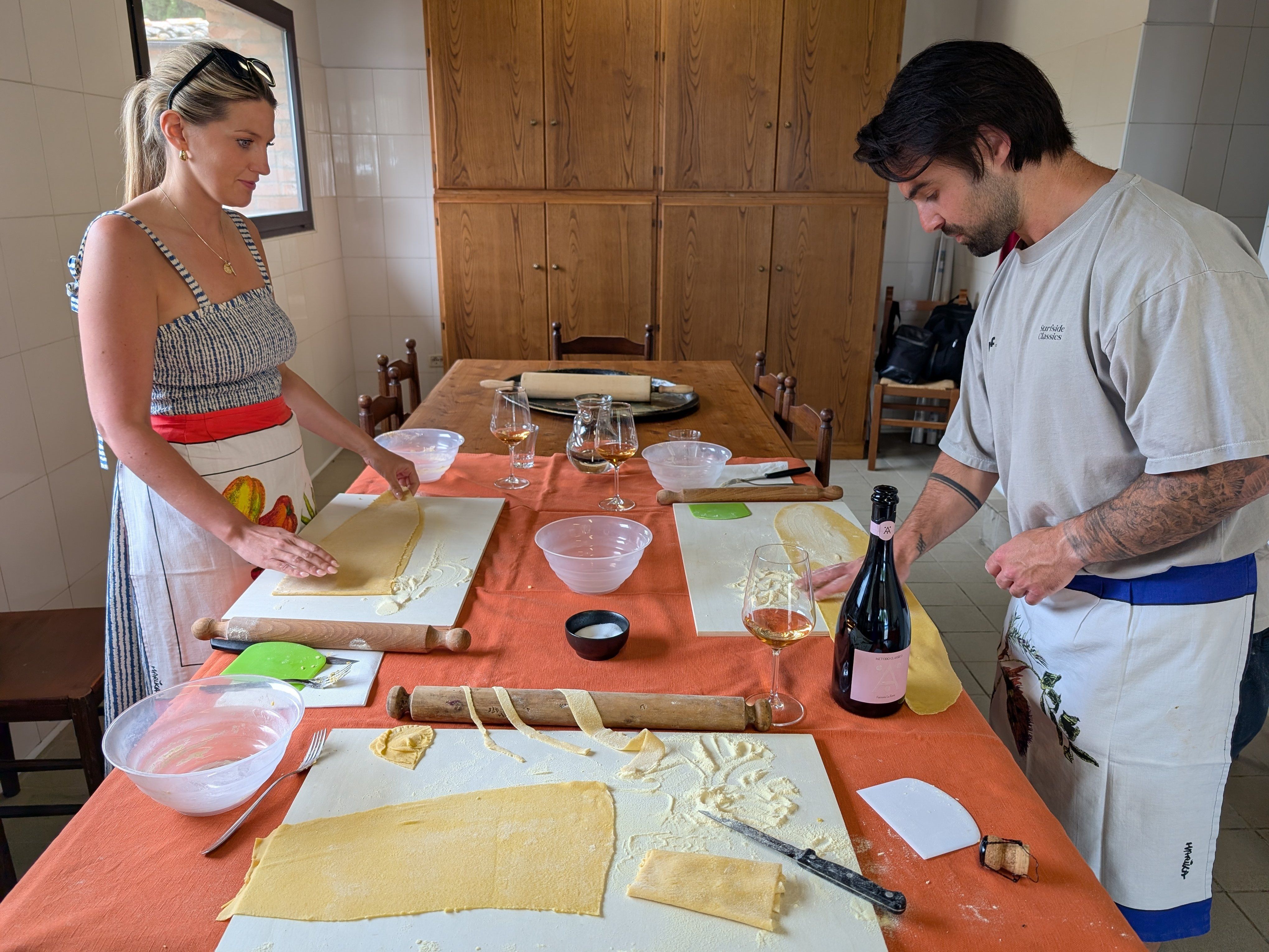 Toskanisches Kocherlebnis in San Gimignano mit handgemachter Pasta, Mittagessen und Wein