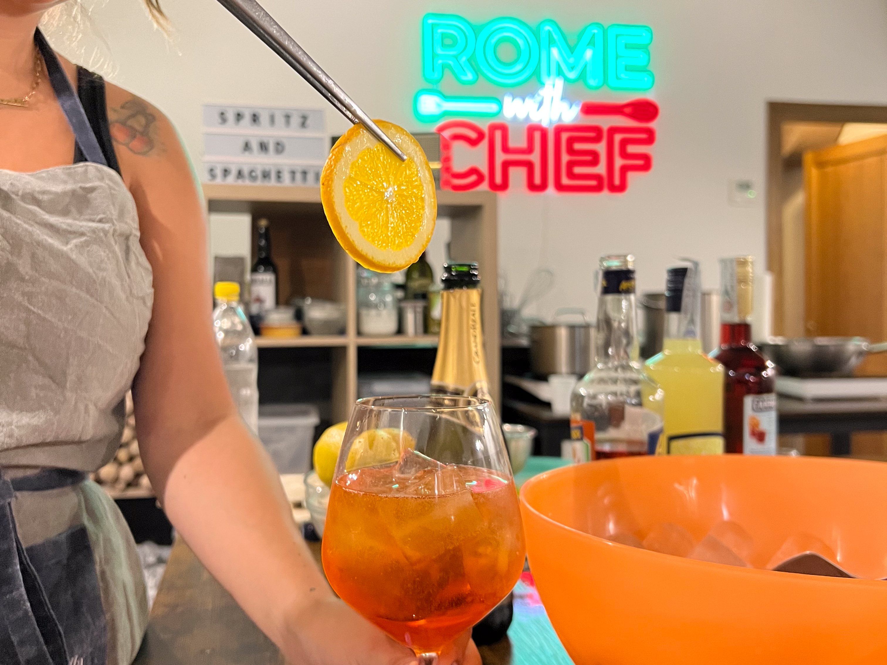 Carbonara Cooking Class Rome and Cocktail Crafting