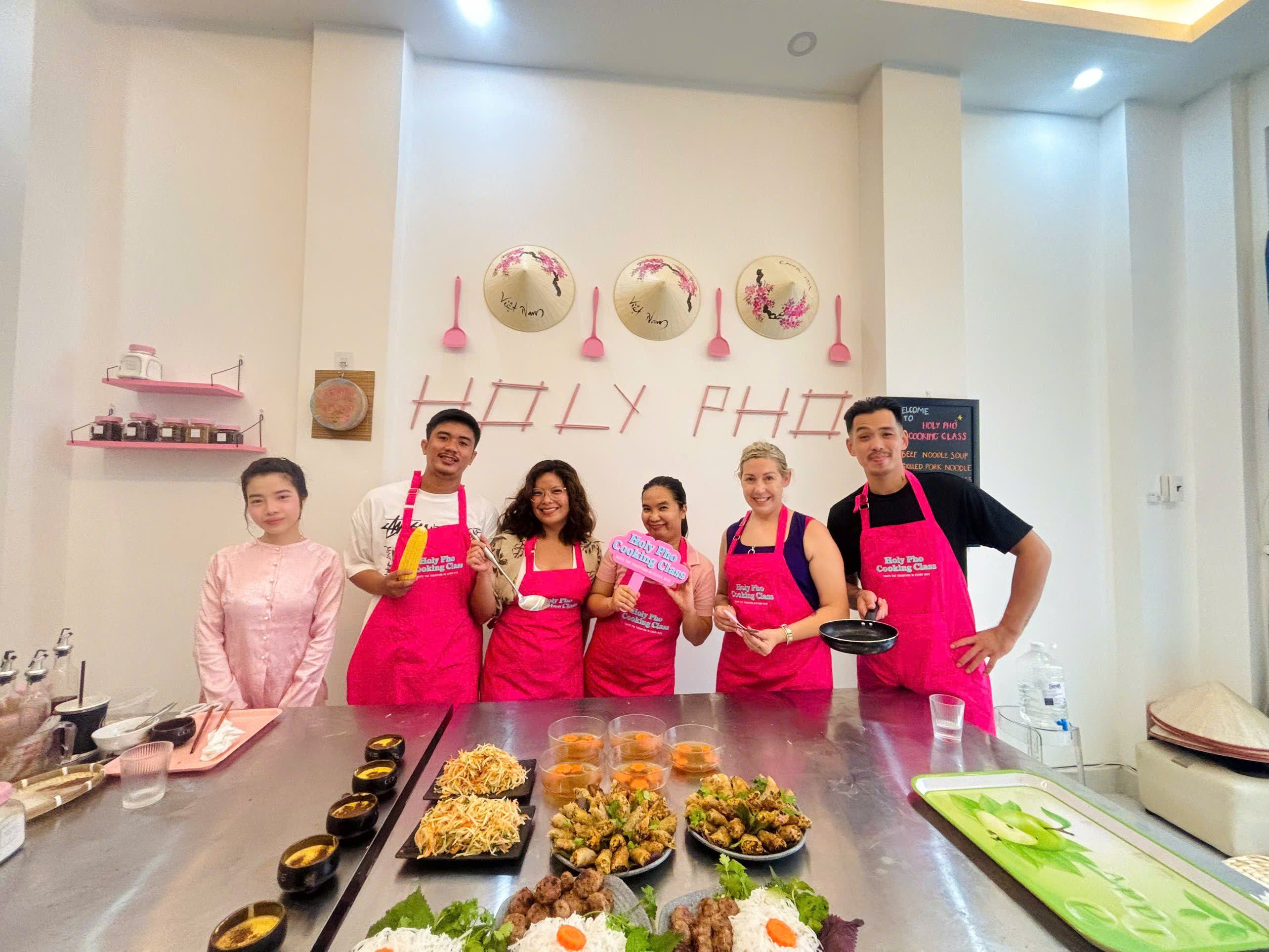 Taste of Saigon: Market Tour & Vietnamese Cooking in a Cozy Pink Kitchen