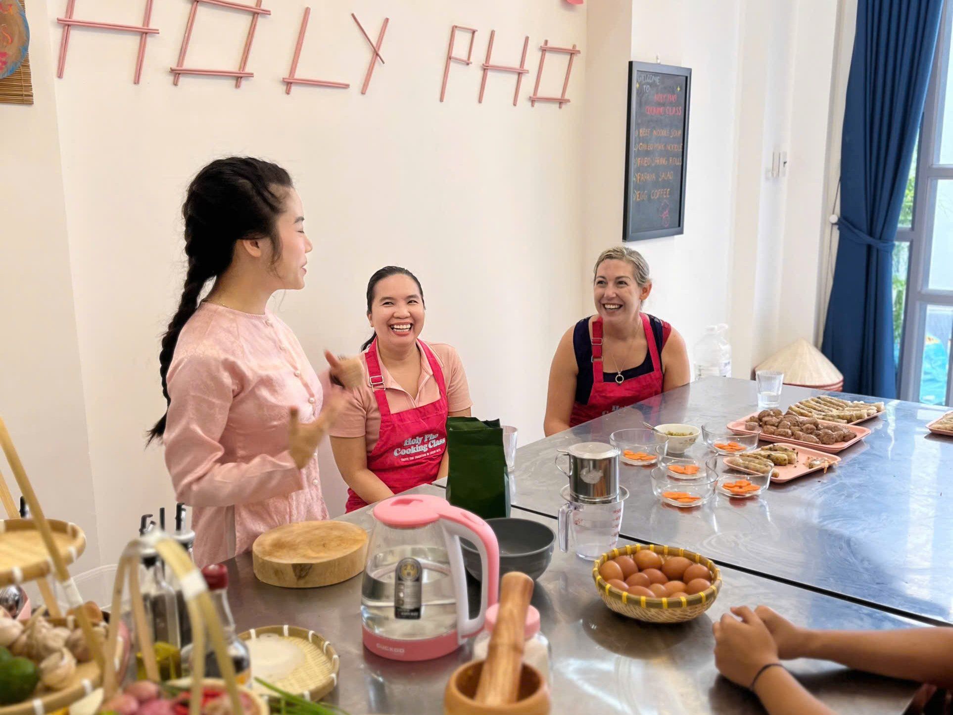 Taste of Saigon: Market Tour & Vietnamese Cooking in a Cozy Pink Kitchen