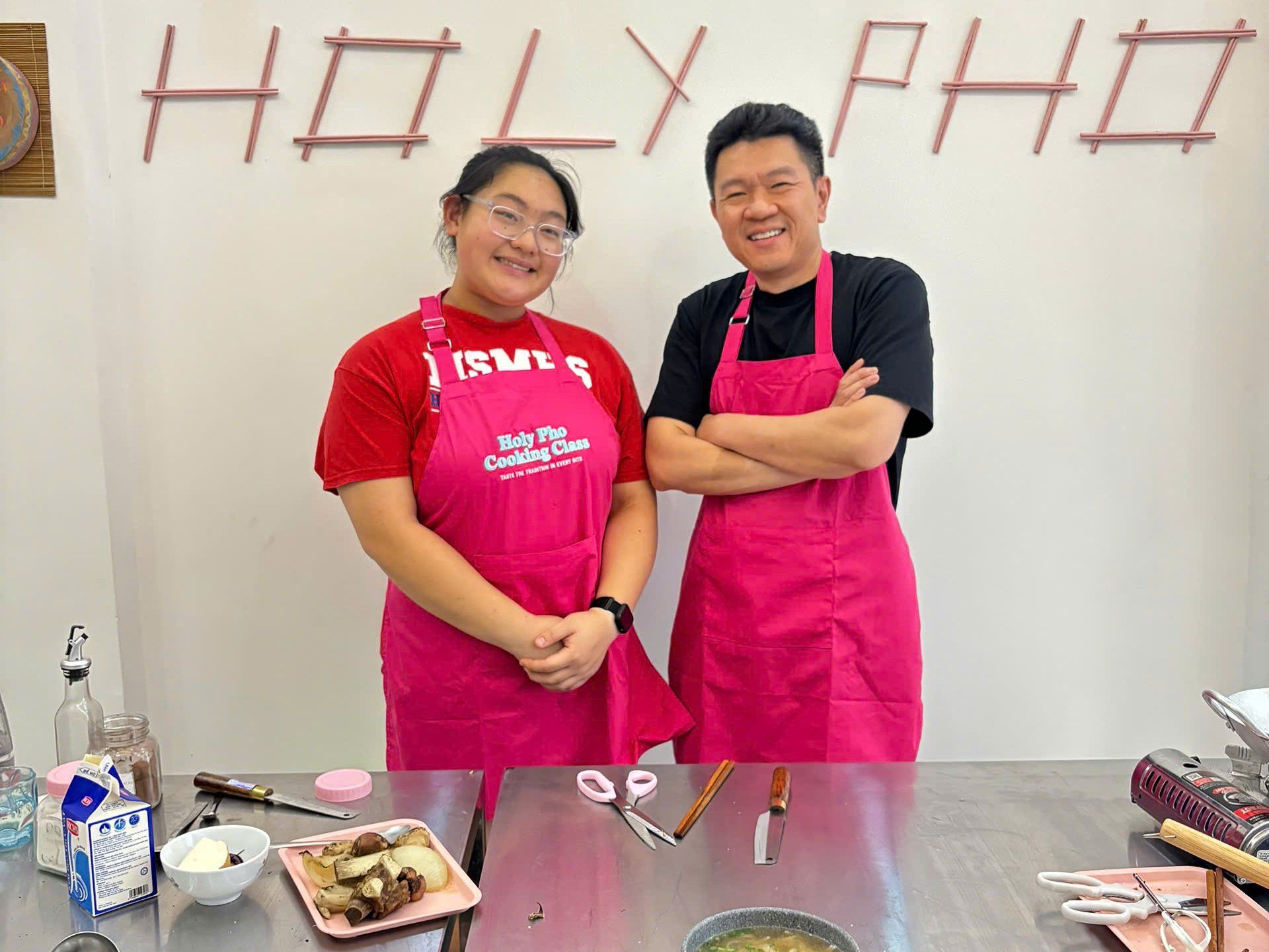 Taste of Saigon: Market Tour & Vietnamese Cooking in a Cozy Pink Kitchen