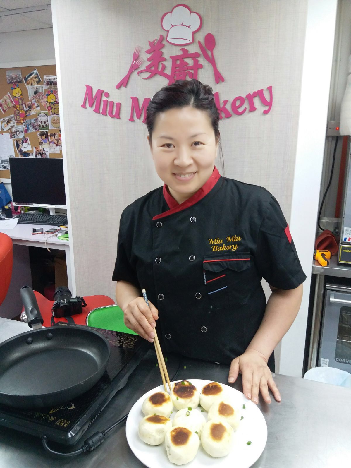 Traditional Chinese Steamed Bun with Pork Fillings and Homemade Barbeque Pork