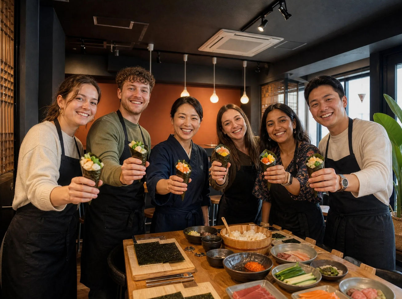 Tsukiji Temaki Sushi-Party mit frischen, regionalen Zutaten und japanischem Tee