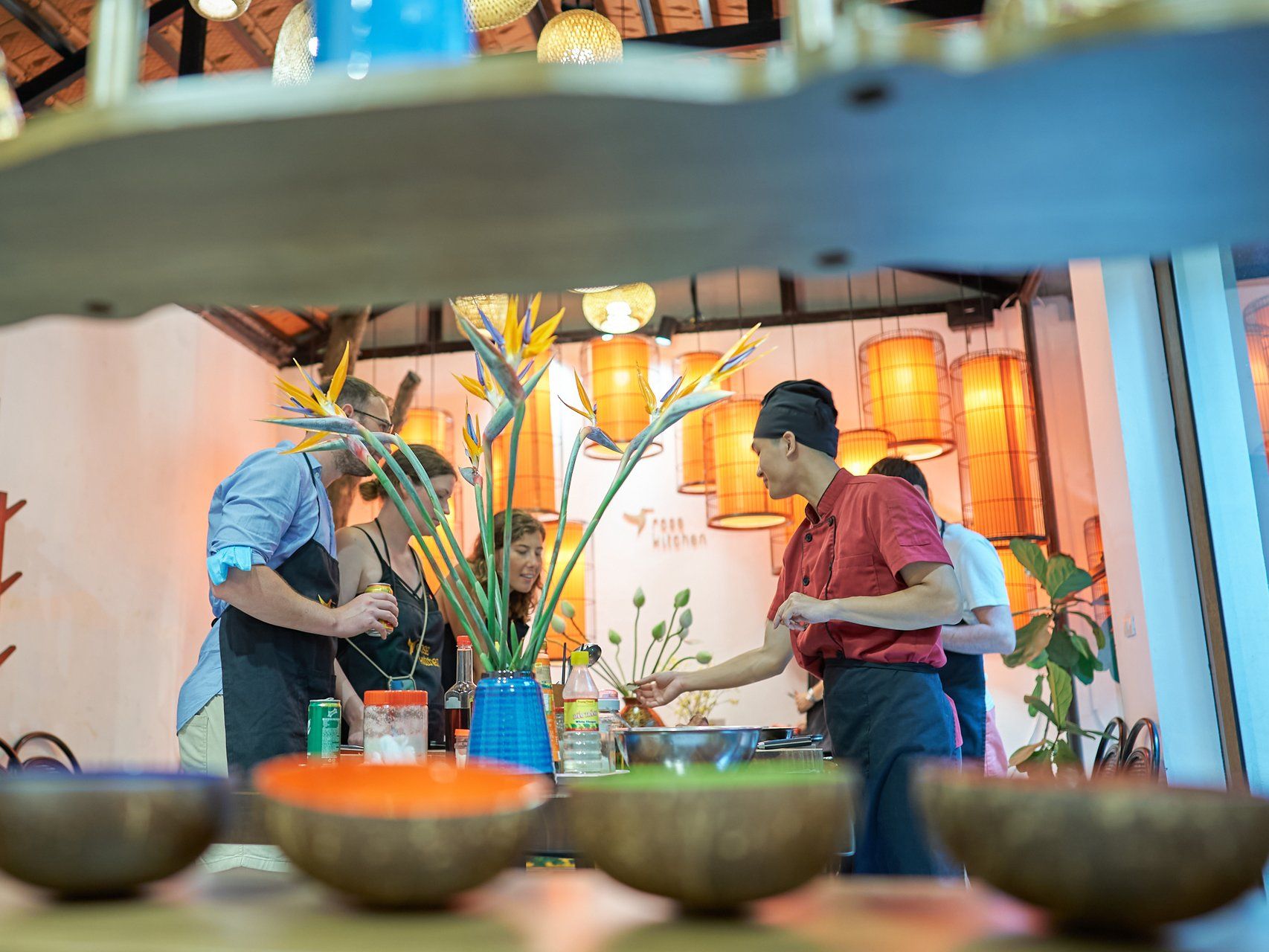 Cultural Food Journey in Tranquil Garden Villa with Market Tour