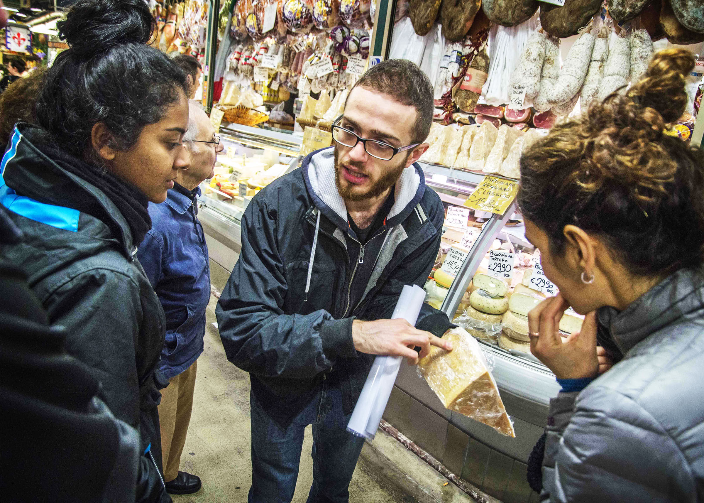 Tuscan Market Tour with Pasta Class, Tiramisu, and Wine Tasting