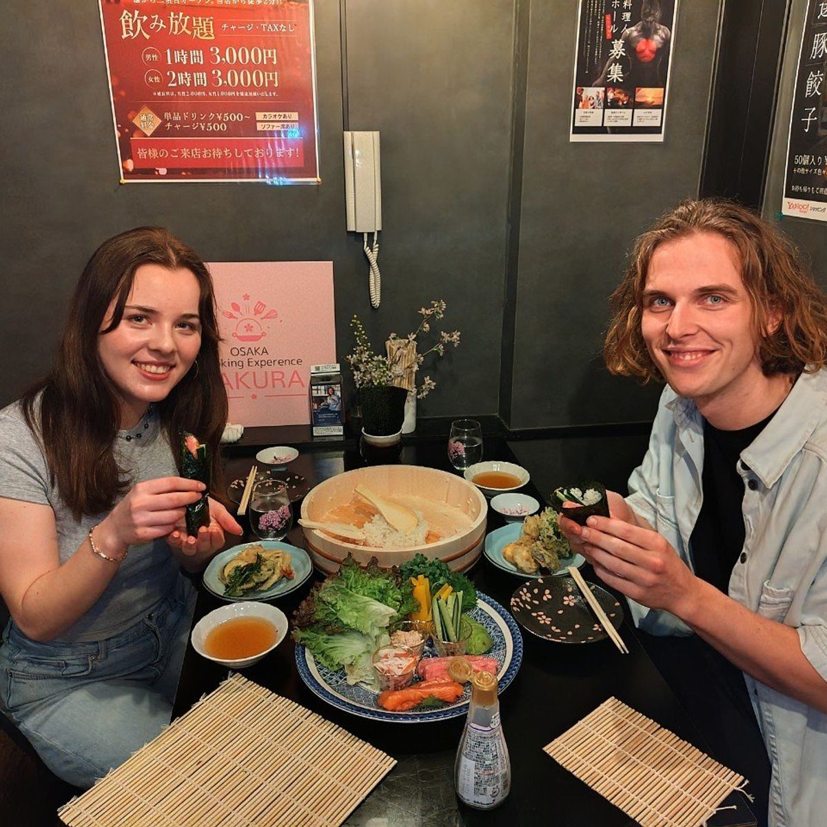 Temaki Sushi & Tempura Cooking Class in Osaka