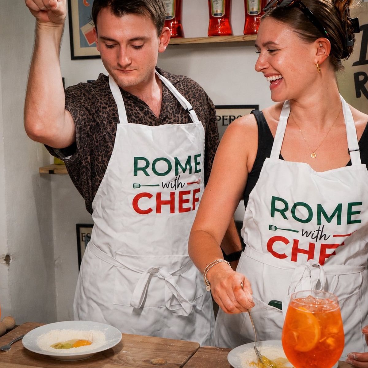 Fresh Pasta Cooking Class with 3 Spritz Cocktails in Rome