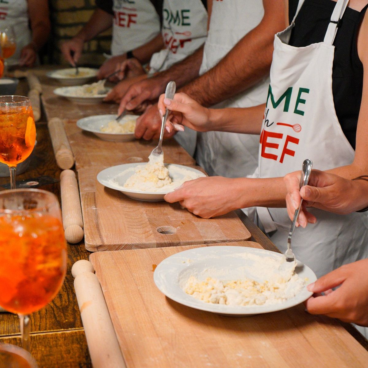 Fresh Pasta Cooking Class with 3 Spritz Cocktails in Rome