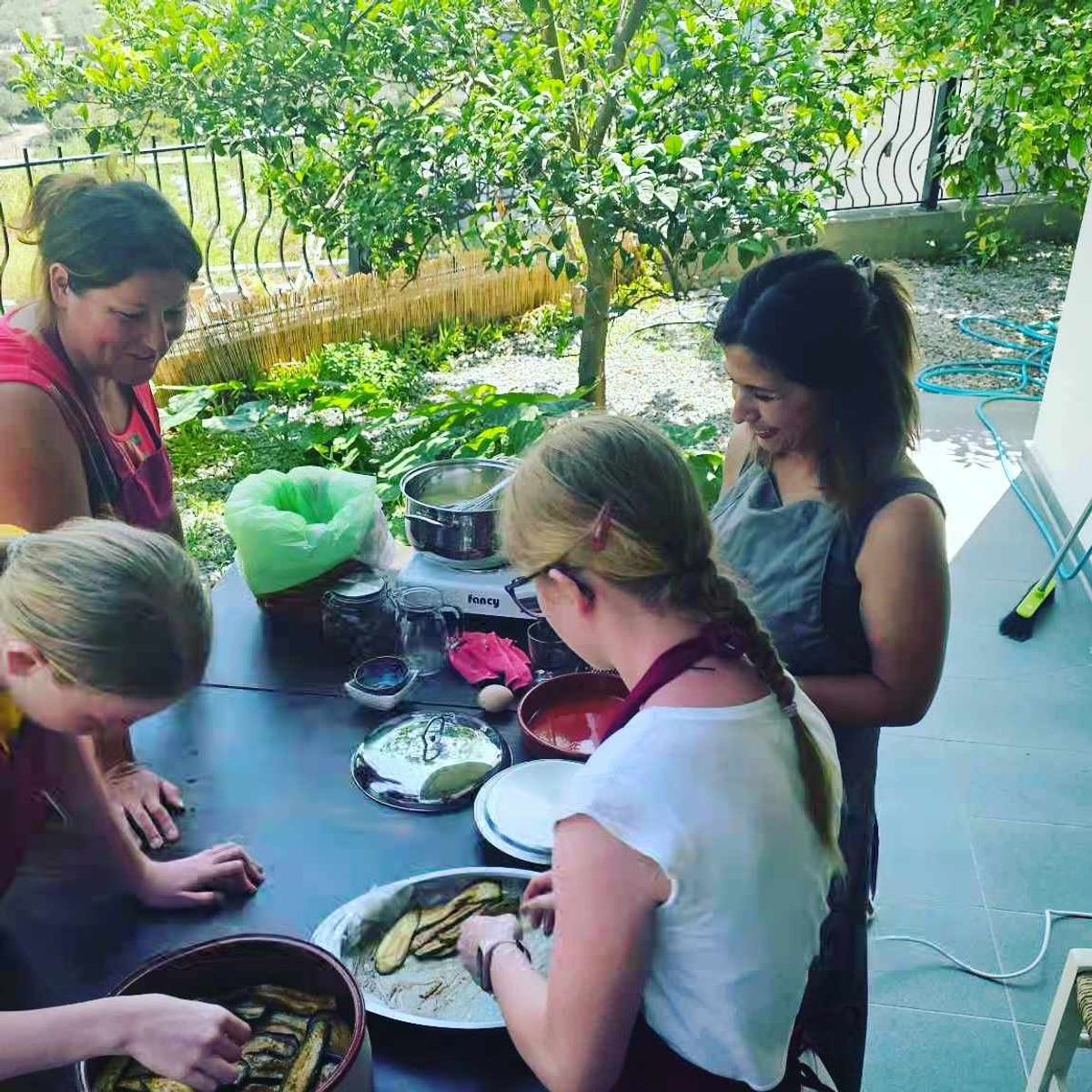 Clase de cocina tradicional cretense casera