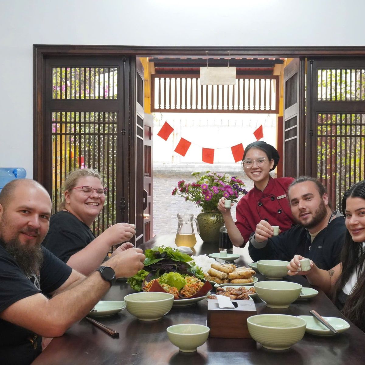 Nem Ran & Bun Cha Cooking in Hanoi Garden Villa + Free Egg Coffee