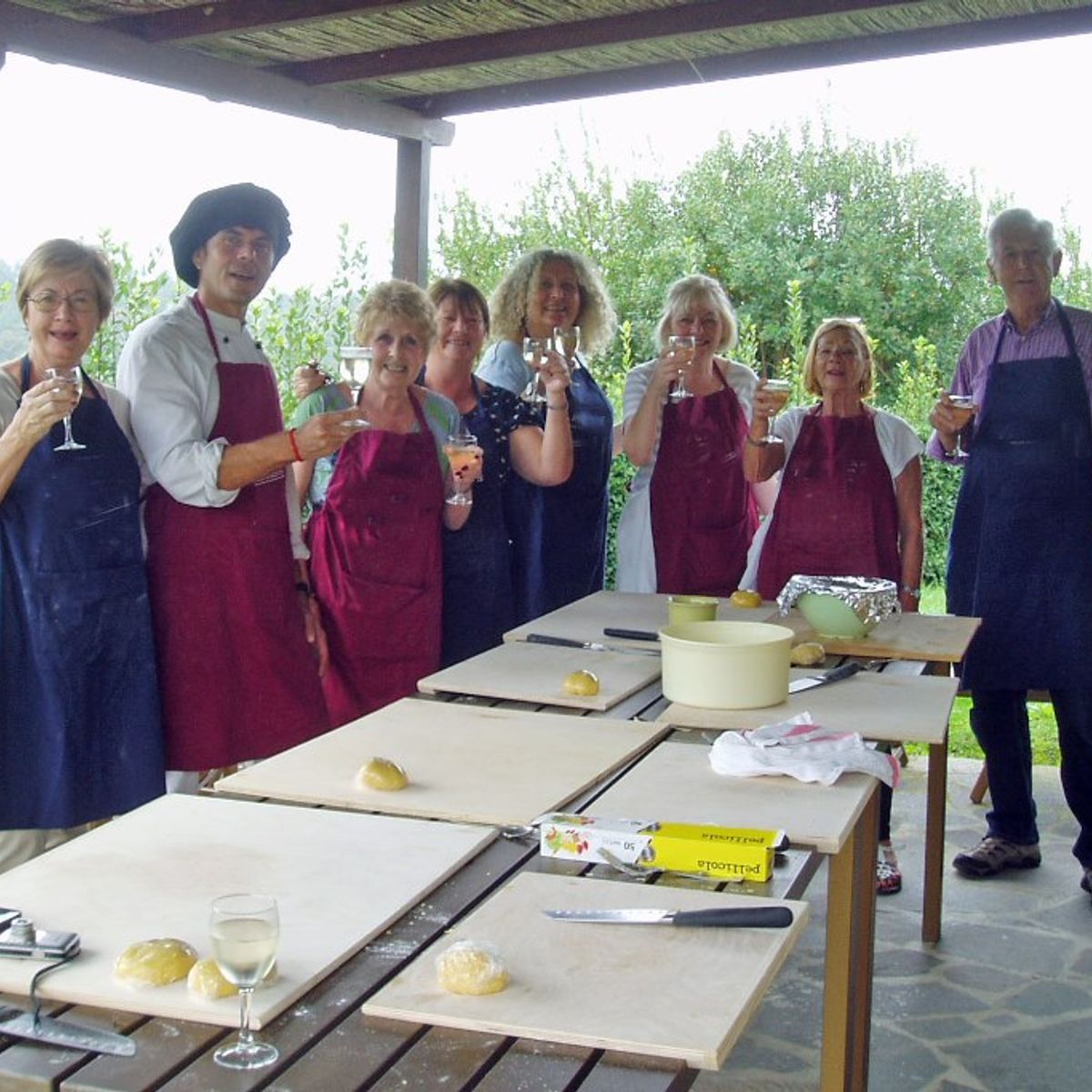 Cooking and Drinking in a Tuscan Farmhouse