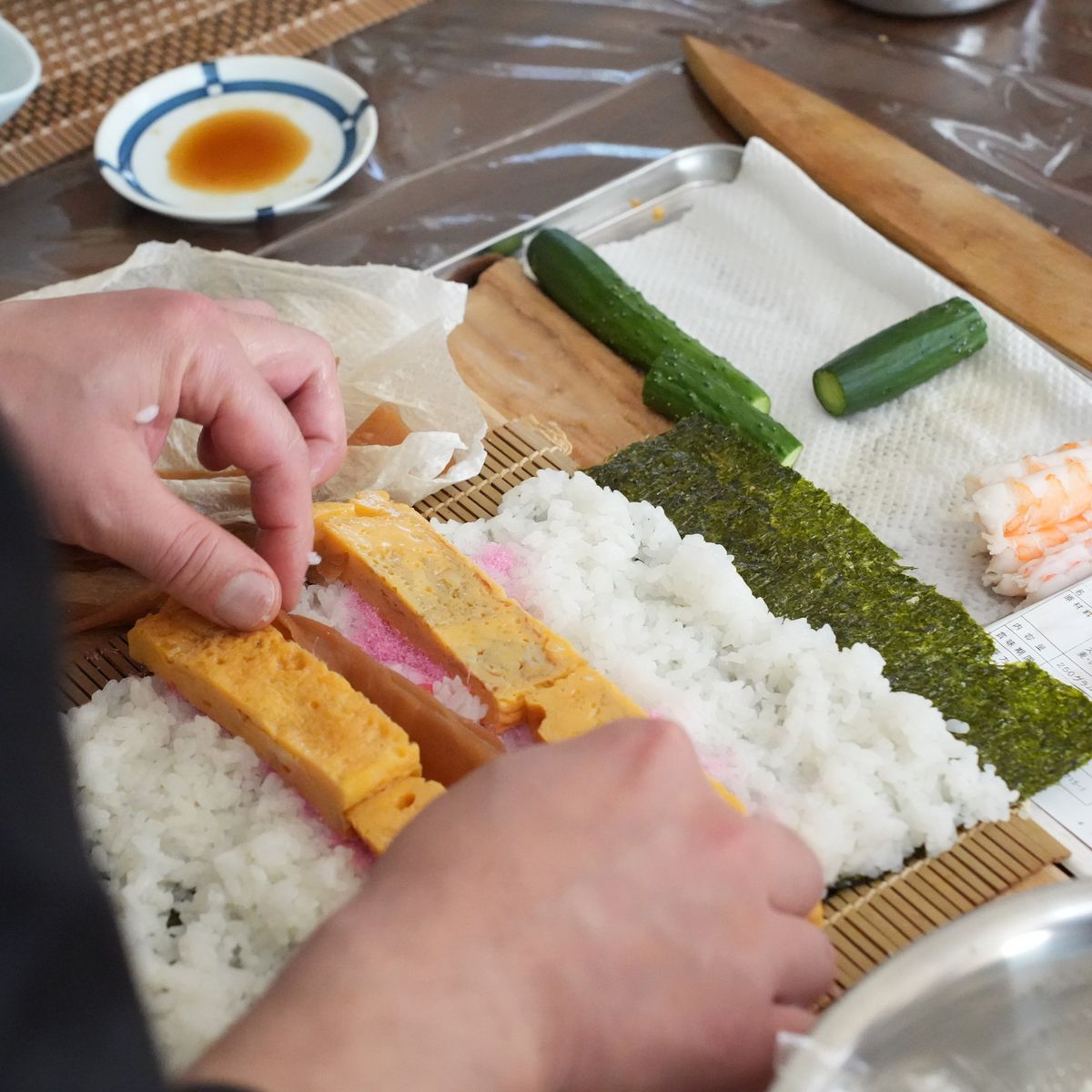 Traditional Japanese Sushi Rolls & Japanese Rolled Omelette Making with a Pro Chef + Local Supermarket Tour
