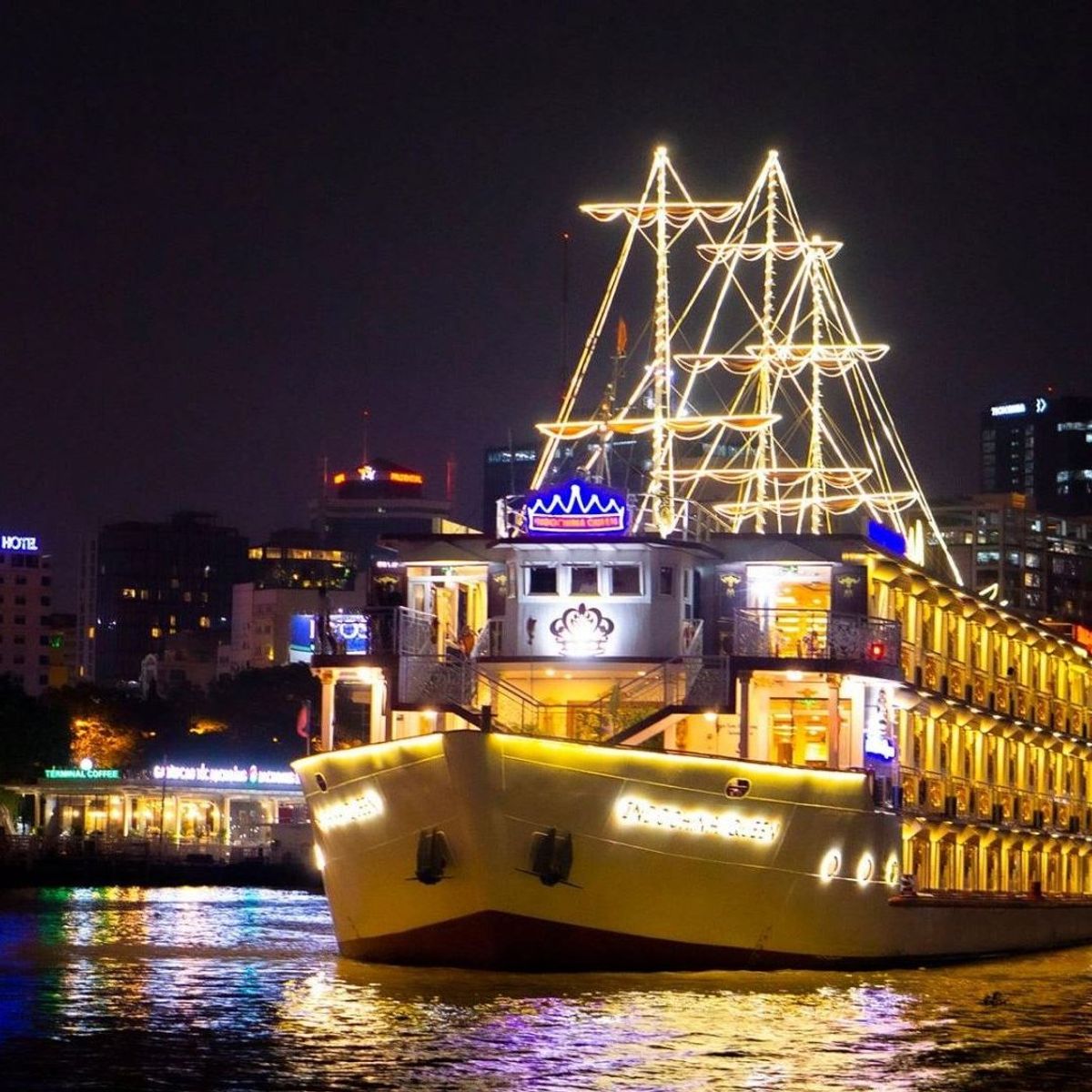 Dinner While Cruising Along Saigon River