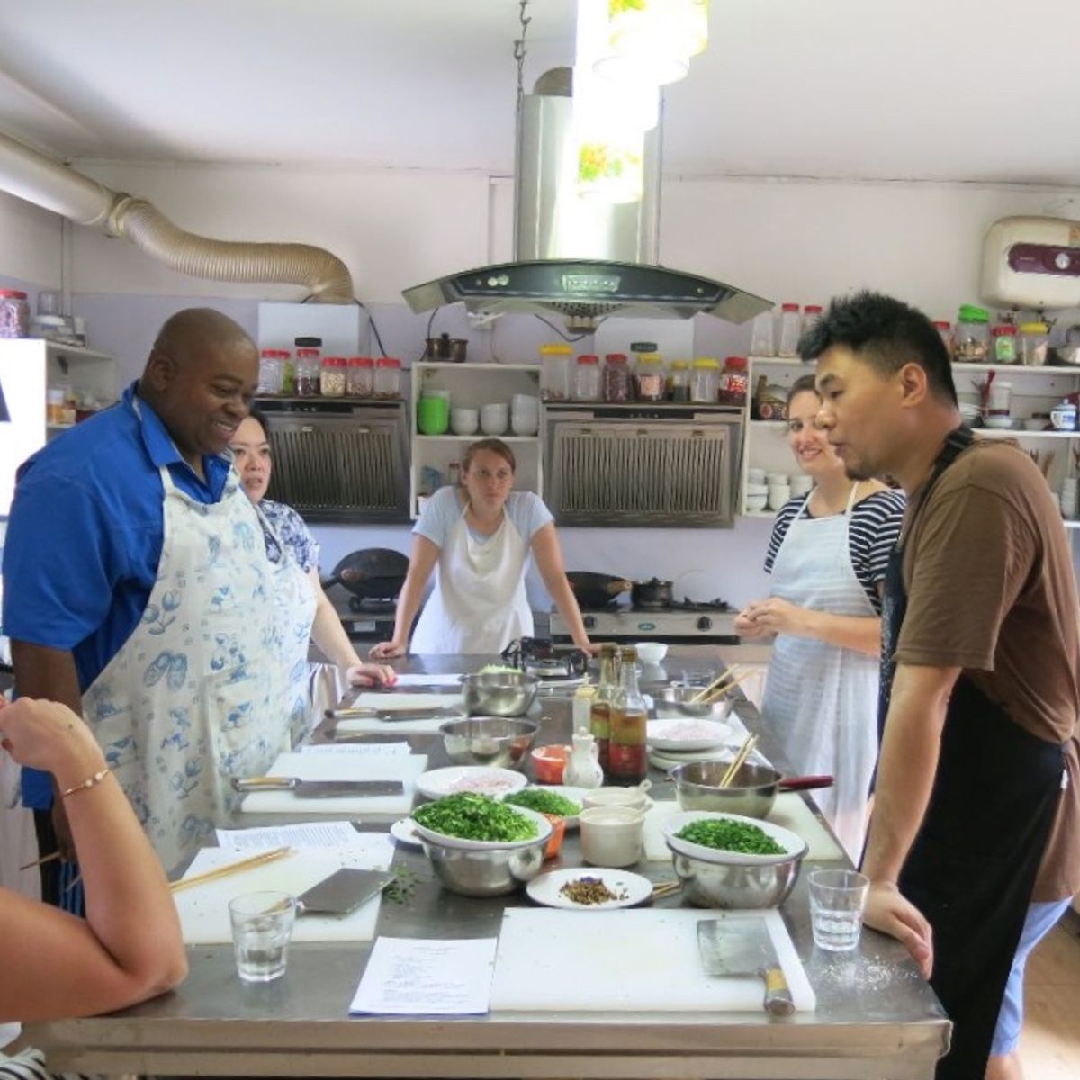 Cook with the Chef: Dumpling or Dim Sum Class from Scratch with Market Tour and Condiments class