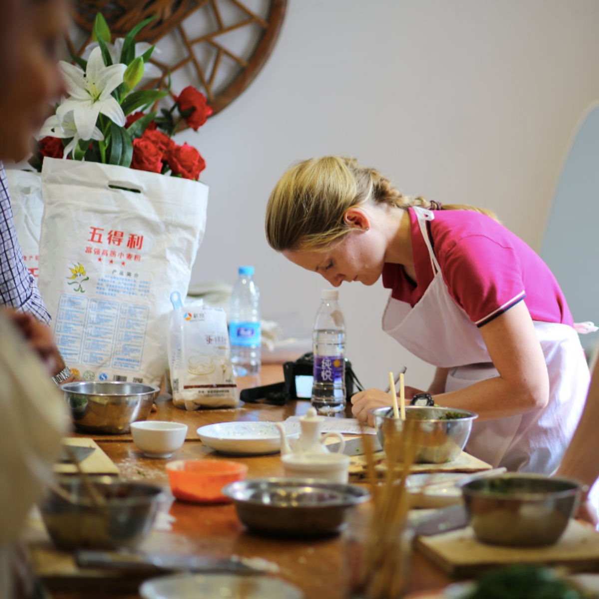 Cook with the Chef: Dumpling or Dim Sum Class from Scratch with Market Tour and Condiments class