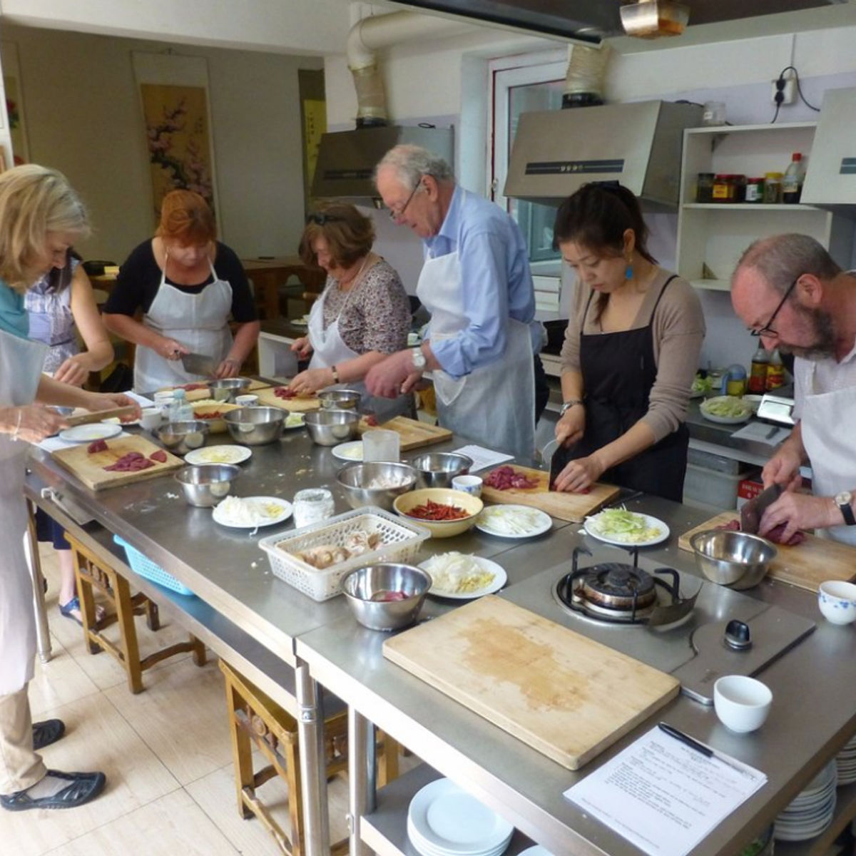 Cook with the Chef: Dumpling or Dim Sum Class from Scratch with Market Tour and Condiments class