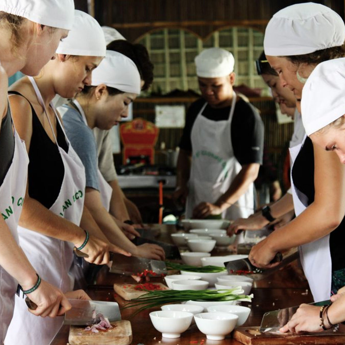Eco-Friendly Vietnamese Cooking Class with Bamboo Boat and Market Tour