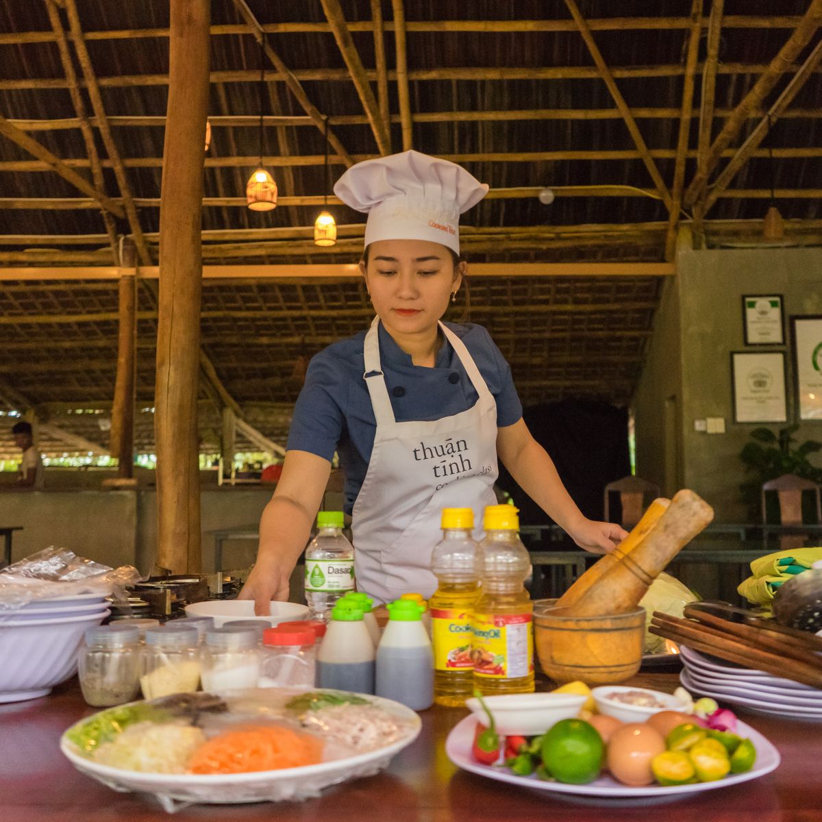Thuan Tinh Island Sunset Family Cooking Class, Rowboat Ride, Lantern Lounge In Water Coconut Forest